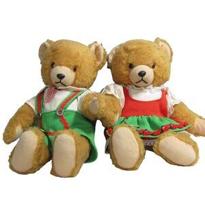 HERMANN Original German Teddy Bear Plush Bavarian Boy Girl Set Festive Dress